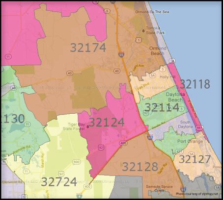 daytona beach zip code map.